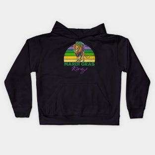 Mardi Gras King - Lion with Crown Kids Hoodie